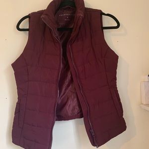 Burgundy puffer vest